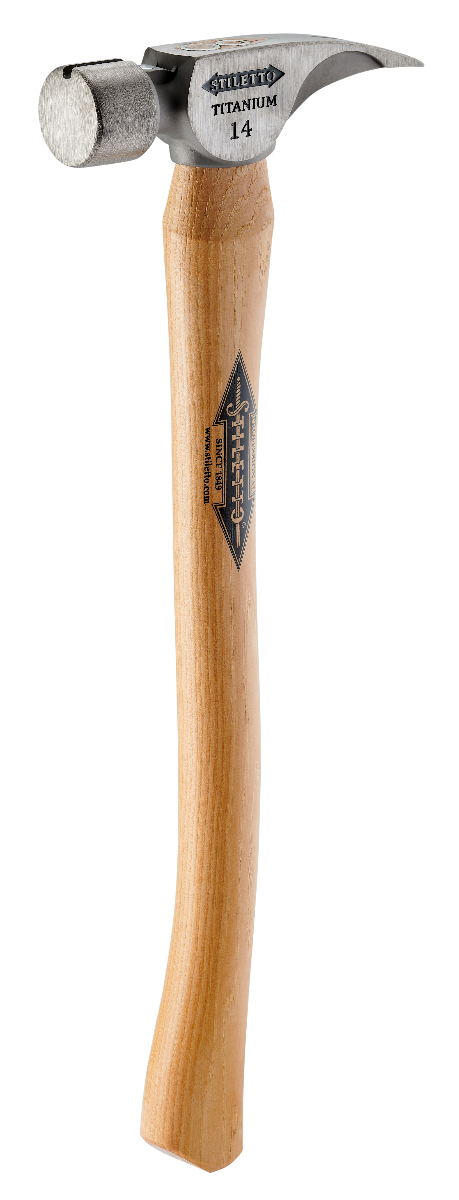 Stiletto TI14SC 14oz Smooth Face, 18" Curved Hickory Handle Framing Hammer