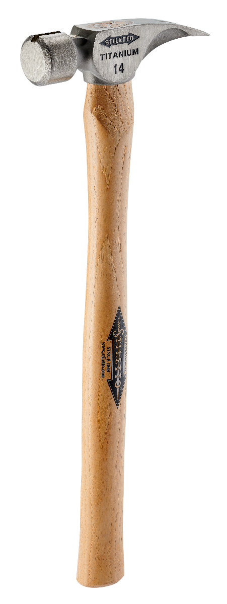 Stiletto TI14SS 14oz Smooth Face, 18" Straight Hickory Handle Framing Hammer