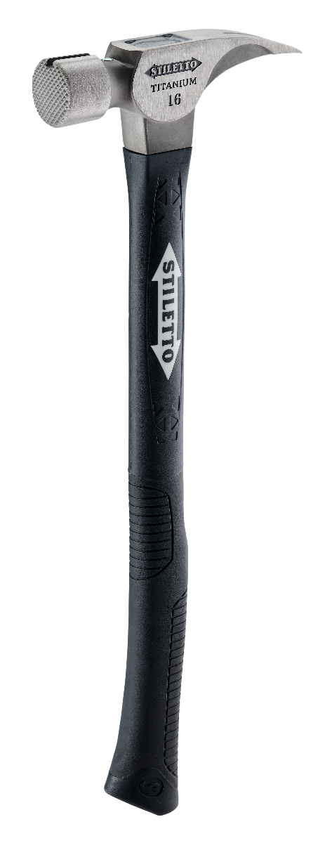Stiletto TI16MC-F 16oz Milled Face, 18" Curved Handle Hybrid Framing Hammer fiberglass handle