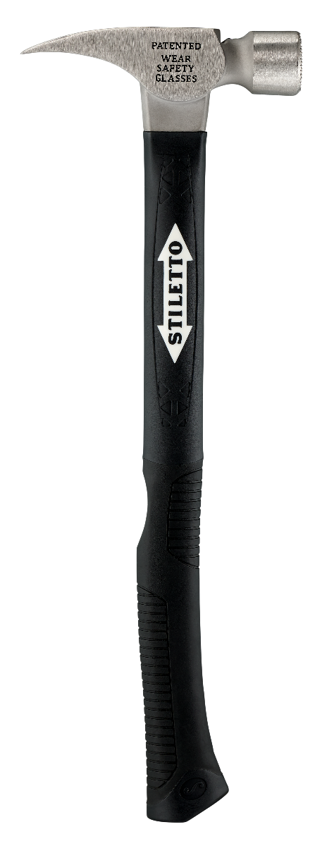 Stiletto TI16MC-F 16oz Milled Face, 18" Curved Handle Hybrid Framing Hammer straight claw