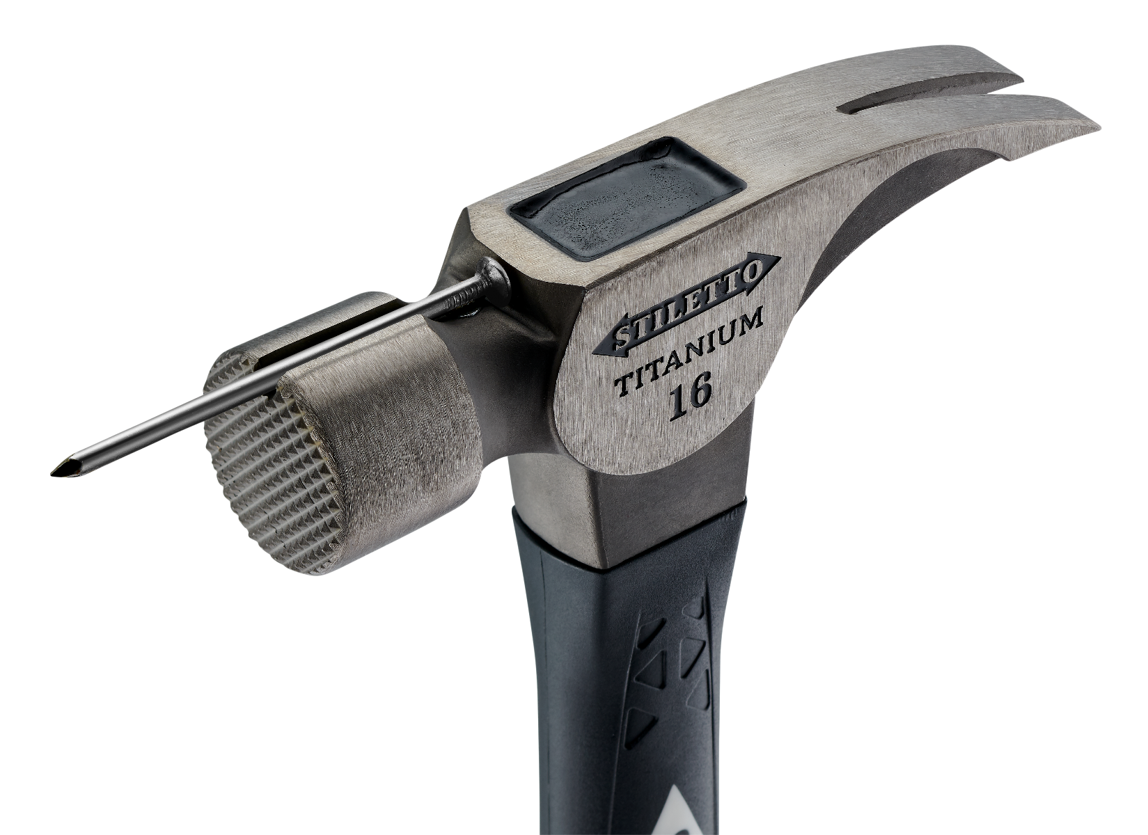 Stiletto TI16MC-F 16oz Milled Face, 18" Curved Handle Hybrid Framing Hammer magnetic nail starter