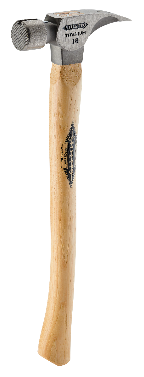 Stiletto TI16MC 16oz Milled Face, 18" Curved Hickory Handle Framing Hammer