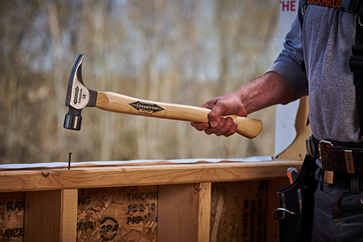 Stiletto TI16MC 16oz Milled Face, 18" Curved Hickory Handle Framing Hammer jobsite
