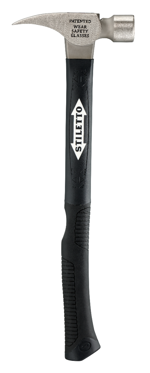 Stiletto TI16SC-F 16oz Smooth Face, 18" Curved Handle Hybrid Framing Hammer straight claw
