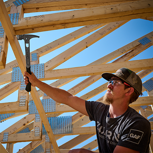 Stiletto TIBONE 15oz Smooth Face, 18" Curved Handle Framing Hammer in use jobsite faming application