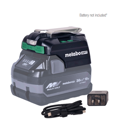 Metabo HPT UC18DAQ4 18V Charger & USB-C Adapters with USB-C cable