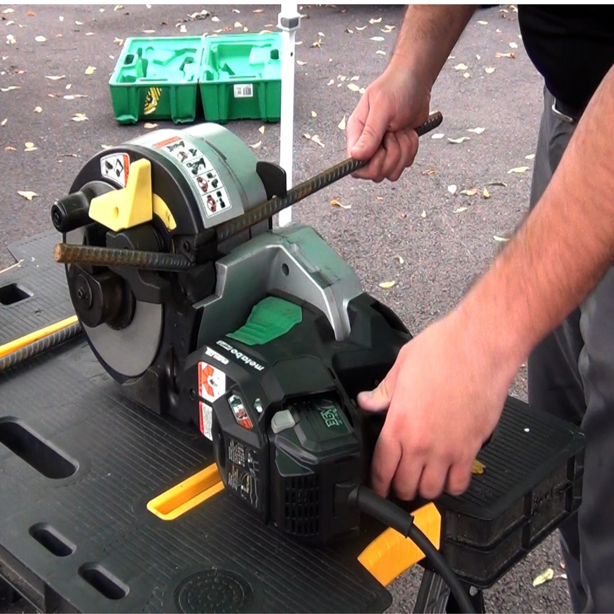 Metabo HPT VB3616DAM 36V MultiVolt Cordless Rebar Bender/Cutter Kit in use