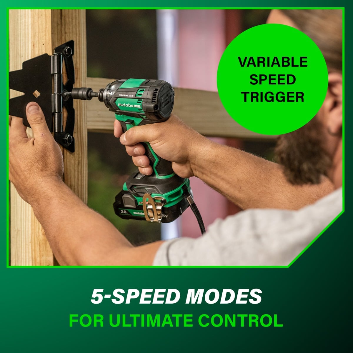 Metabo HPT WH18DC 18V Multivolt Cordless Triple Hammer Bolt Impact Driver variable speed trigger