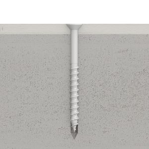 3/16” x 1-3/4” White Flat Head Titen Turbo Concrete Masonry Screw concrete installation
