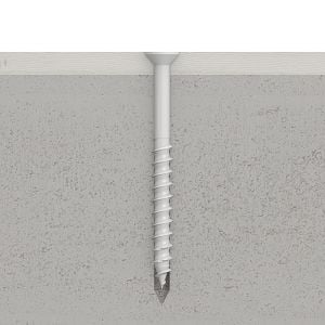 1/4”x 2-1/4” White Flat Head Titen Turbo Concrete Masonry Screw concrete installation