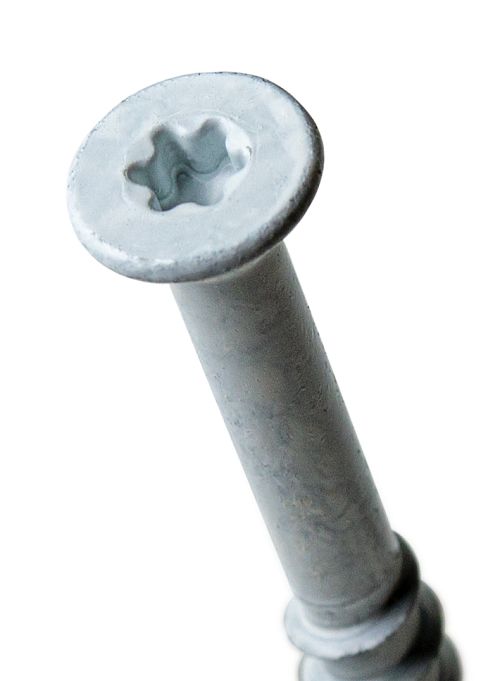 3/16” x 1-3/4” White Flat Head Titen Turbo Concrete Masonry Screw trim head