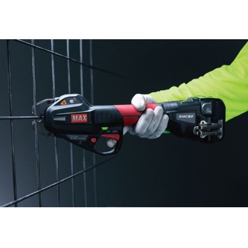 MAX USA WMC80 Cordless Wire Mesh Cutter in use