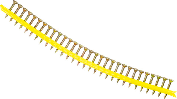 WSC114S #8 x 1-1/4", #2 Square, Coarse Thread, Yellow Zinc plastic collated