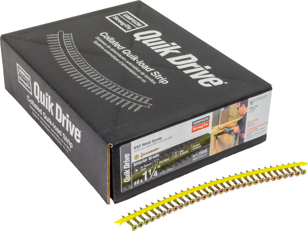 WSC114S #8 x 1-1/4", #2 Square, Coarse Thread, Yellow Zinc box