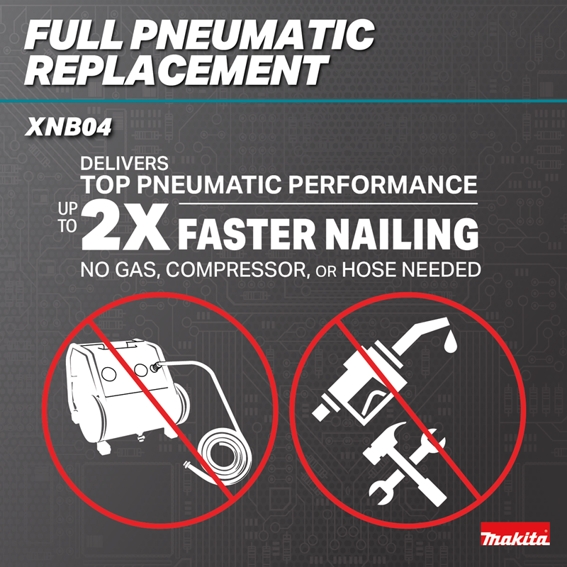 Makita XNB04Z 18V LXT Brushless 18 Gauge Brad Nailer pneumatic replacement