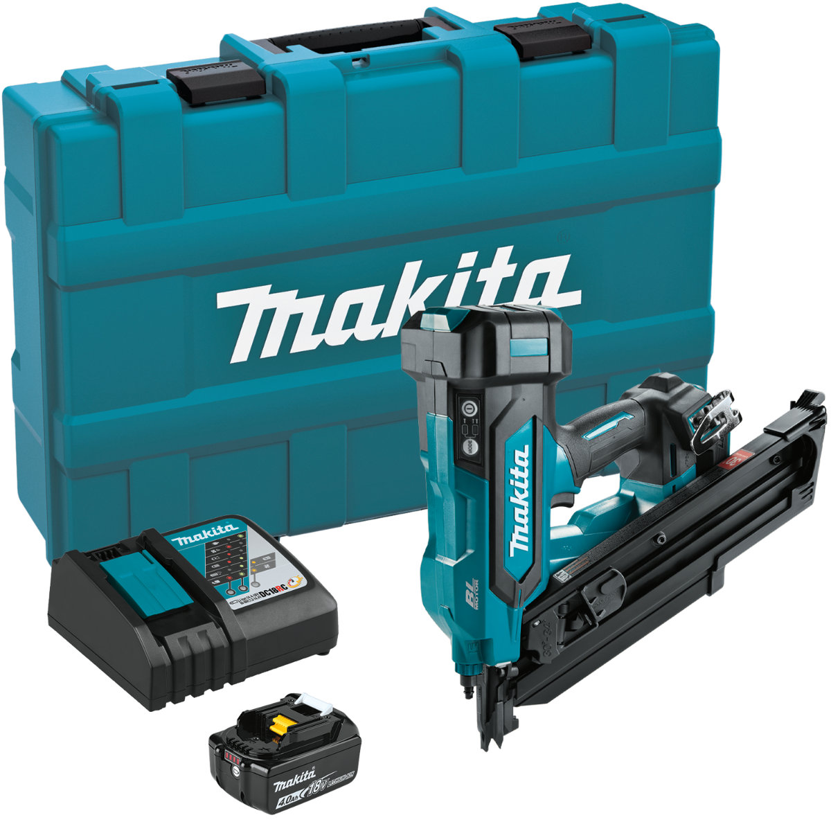 Makita XNB07M1 18V LXT Brushless 30-Degree Clipped Head Framing Nailer Kit