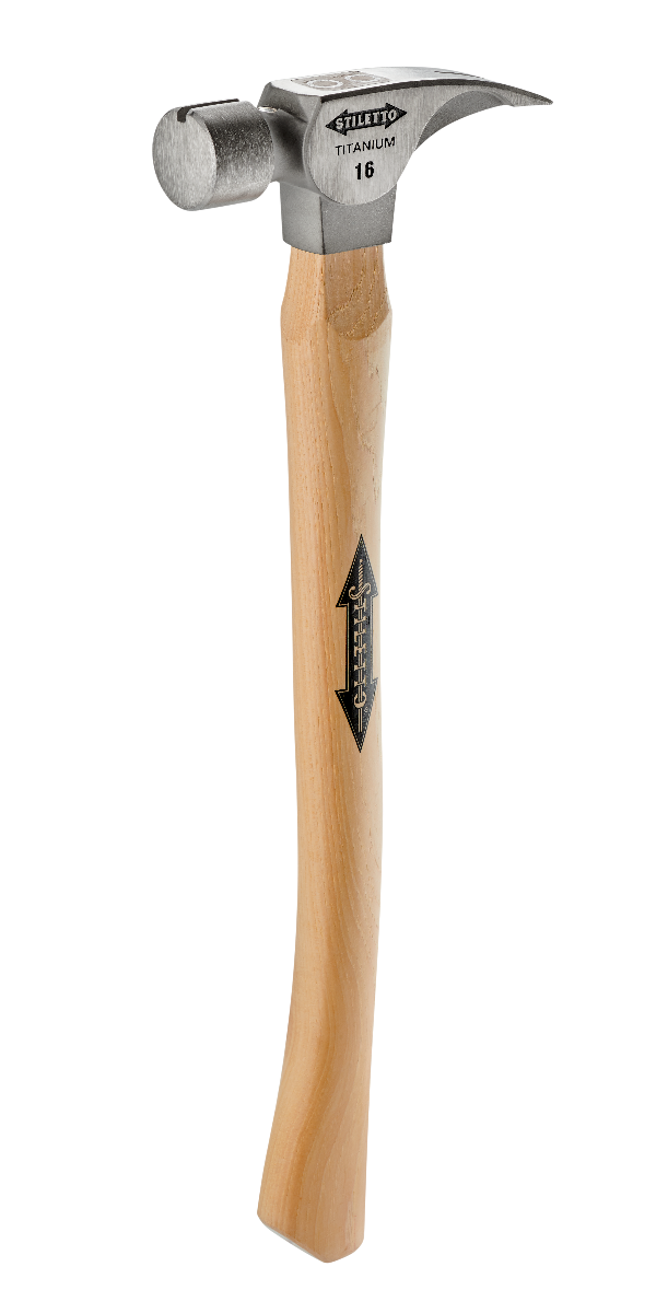 Stiletto TI16SC 16oz Smooth Face, 18" Curved Hickory Handle Framing Hammer