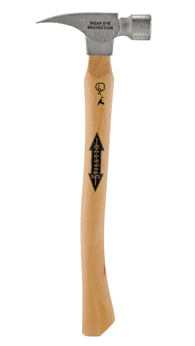 Stiletto TI16SC 16oz Smooth Face, 18" Curved Hickory Handle Framing Hammer straight claw