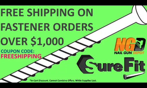 free shipping on fasteners